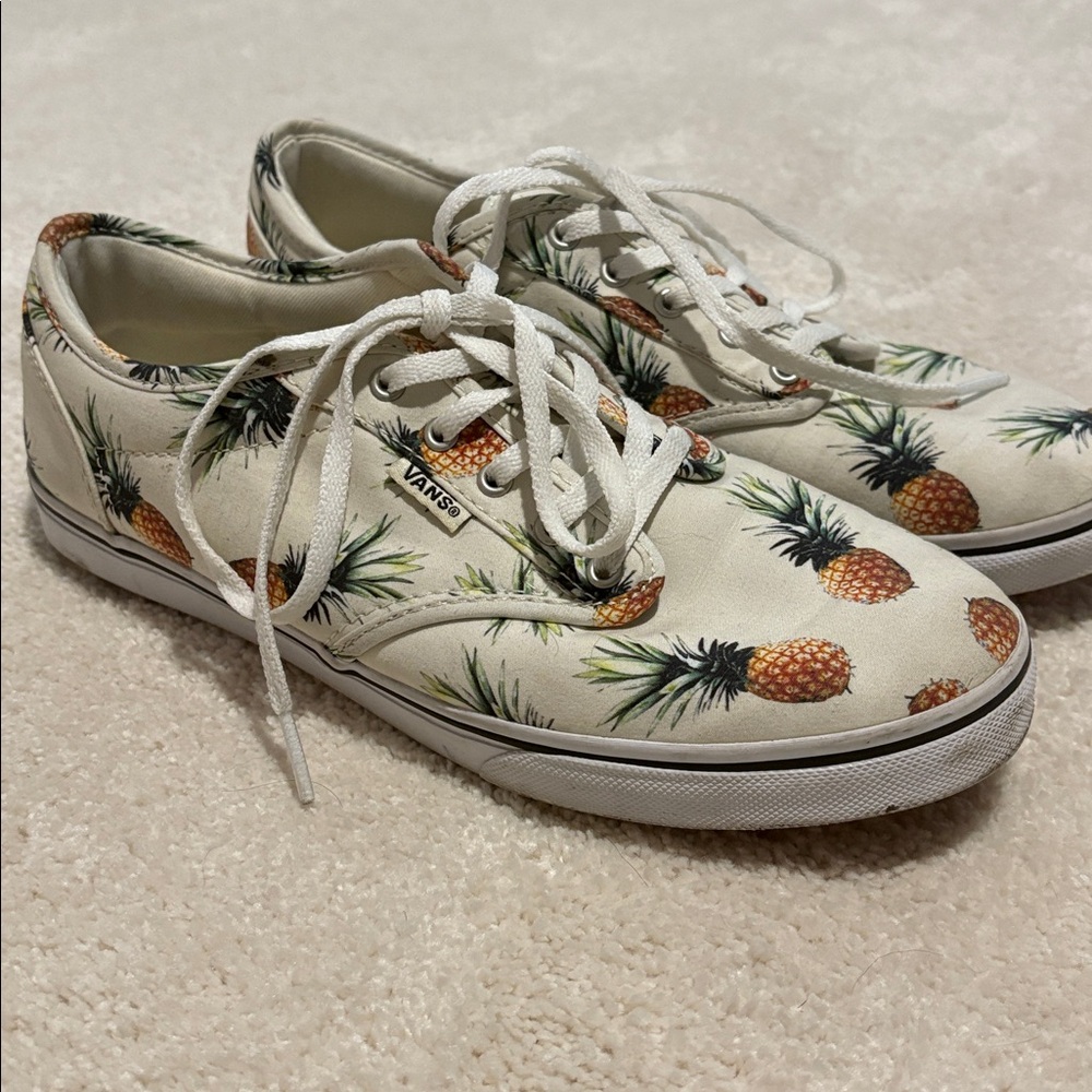 Vans Womens Pineapple Sneakers Size 7.5 Tie Up Skater